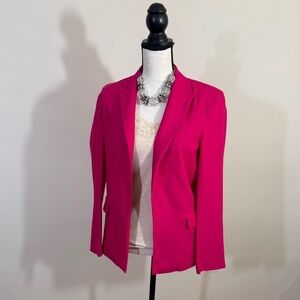 Blazer sz sm beautiful bright pink linen & viscose open front fully lined
